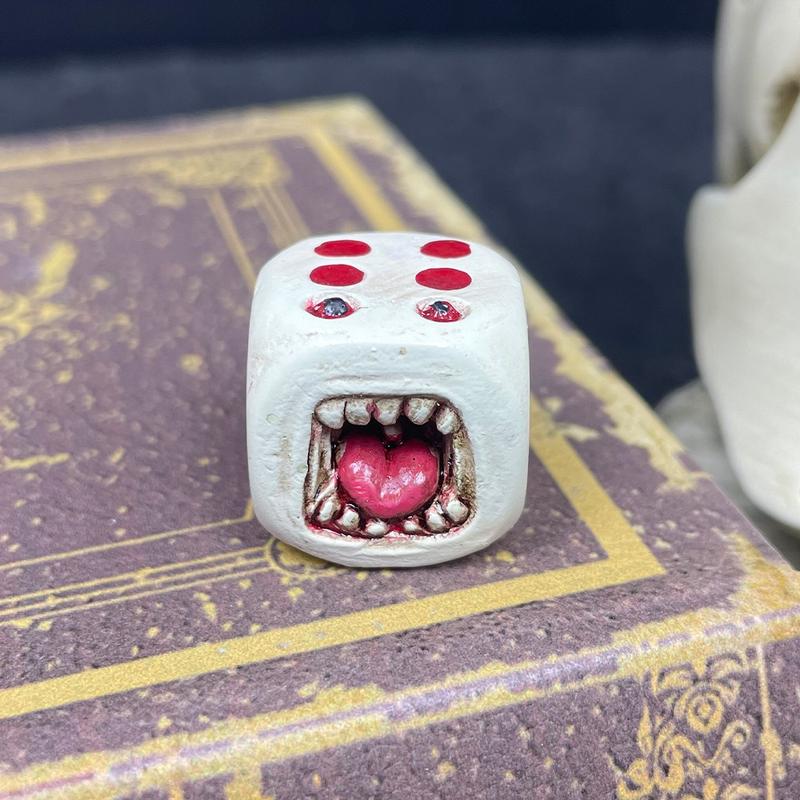 Halloween Demon Dice Toy Desktop Resin Crafts Micro Landscape Ornaments Atmosphere Gift