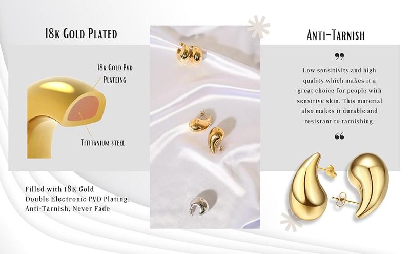 Christmas gifts&specials Waterdrop Chunky Earrings for Women Girls Gift Trendy Hoop Earring Set Women Fashion Jewelry