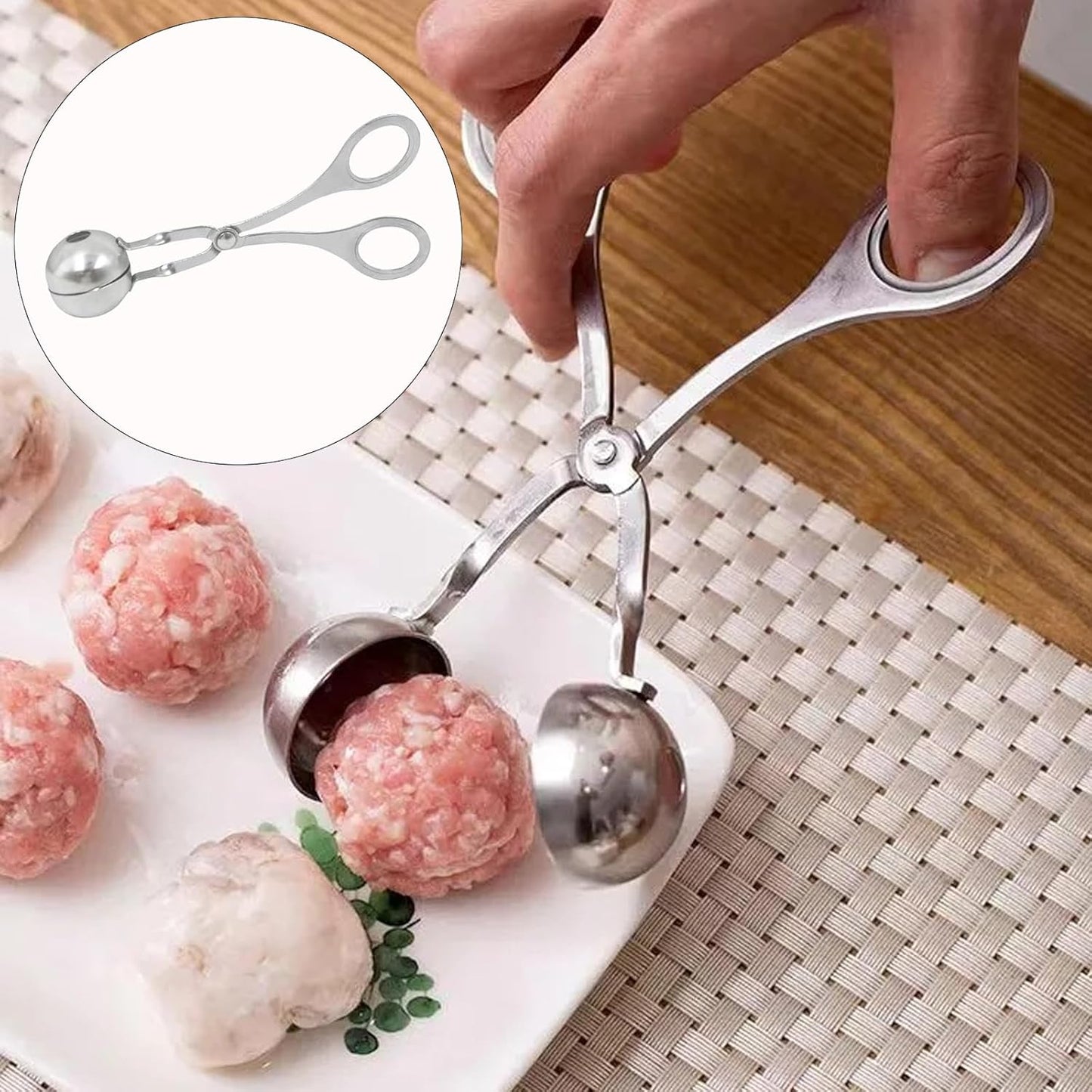 2pcs Stainless Steel Meatballs Maker TikTok Rice Ball Mold l Fried Pork Balls Household Tools Meatball Clip