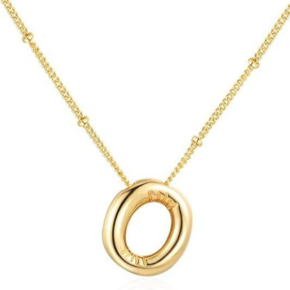Letter Necklace Balloon Initial Necklaces for Women Girls Dainty Alphabet Pendant   Puffy Name Personalized Jewelry Gift Fashion Personality Jewelry For Girls Plated Gold Bubble Letter Necklace