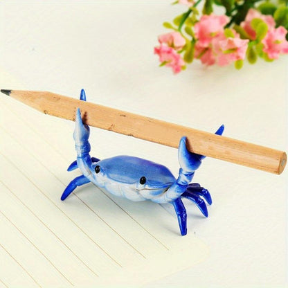 Realistic Crab Shaped Pen Holder, 1 Count Creative Cute Desktop Pen Stand, Decorative Desk Ornament for Office and Home, Desk Accessories, Summer Gifts, Office Stationery Supplies, Room Decor, Fall Decor, Birthday Gifts