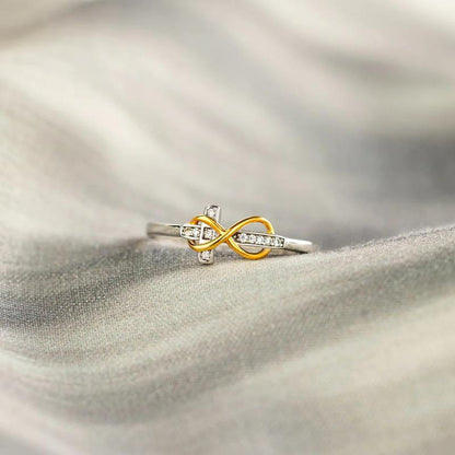 Inspirational Jewelry  Engraved Faith Hope Love Cubic Zirconia Cross Infinity Ring