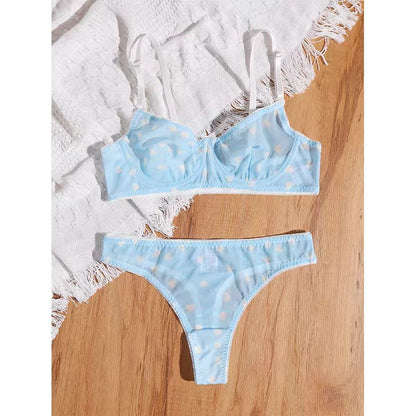 Couple's Sexy Mesh Bra and Triangle Panties Set - Plus Size, Perfect for a Passionate Night Together