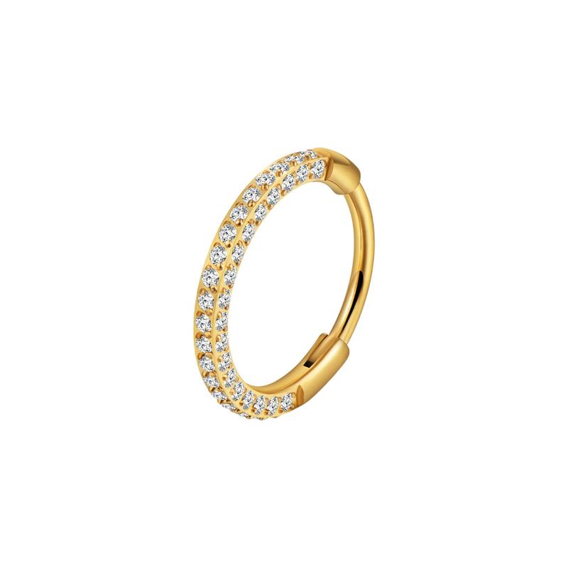 Titanium Triple Sided Micro Gem Hinged Nose Hoop Beauty Mark Jewelry