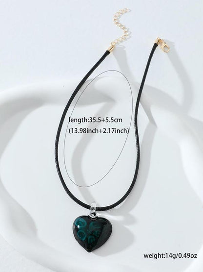 Women's Heart Decor Pendant Necklace for Women & Girls, Y2k Fashion Jewelry for Party, Daily Clothing Decor, Trendy All-match & Exquisite Jewelry for Birthday Gift, Mall Goth
