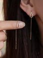 Water Drop Shaped Line Design Dangle Earrings (1 Pair), Fashionable Jewelry for Women, Temperament Jewelry for Party, Daily Clothing Decor for Birthday Gift