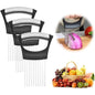 Upgraded Onion Holder for Slicing, New Stainless Steel Onion Slice Holder Lemon Slicer Vegetable Cutter, Kitchen Chopper Slicing Assistant Tool for Meat, Onion, Potato, Tomato (1 Pack)