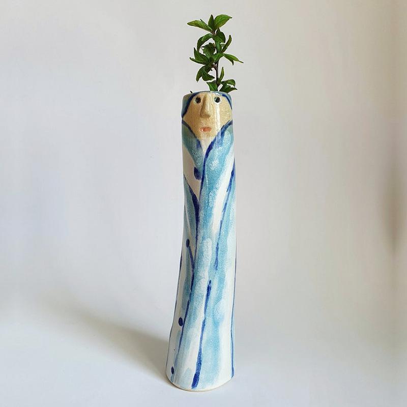 Bohemian Face Family Vase Dried Flower Handmade Vase Home Resin Craft Ornament