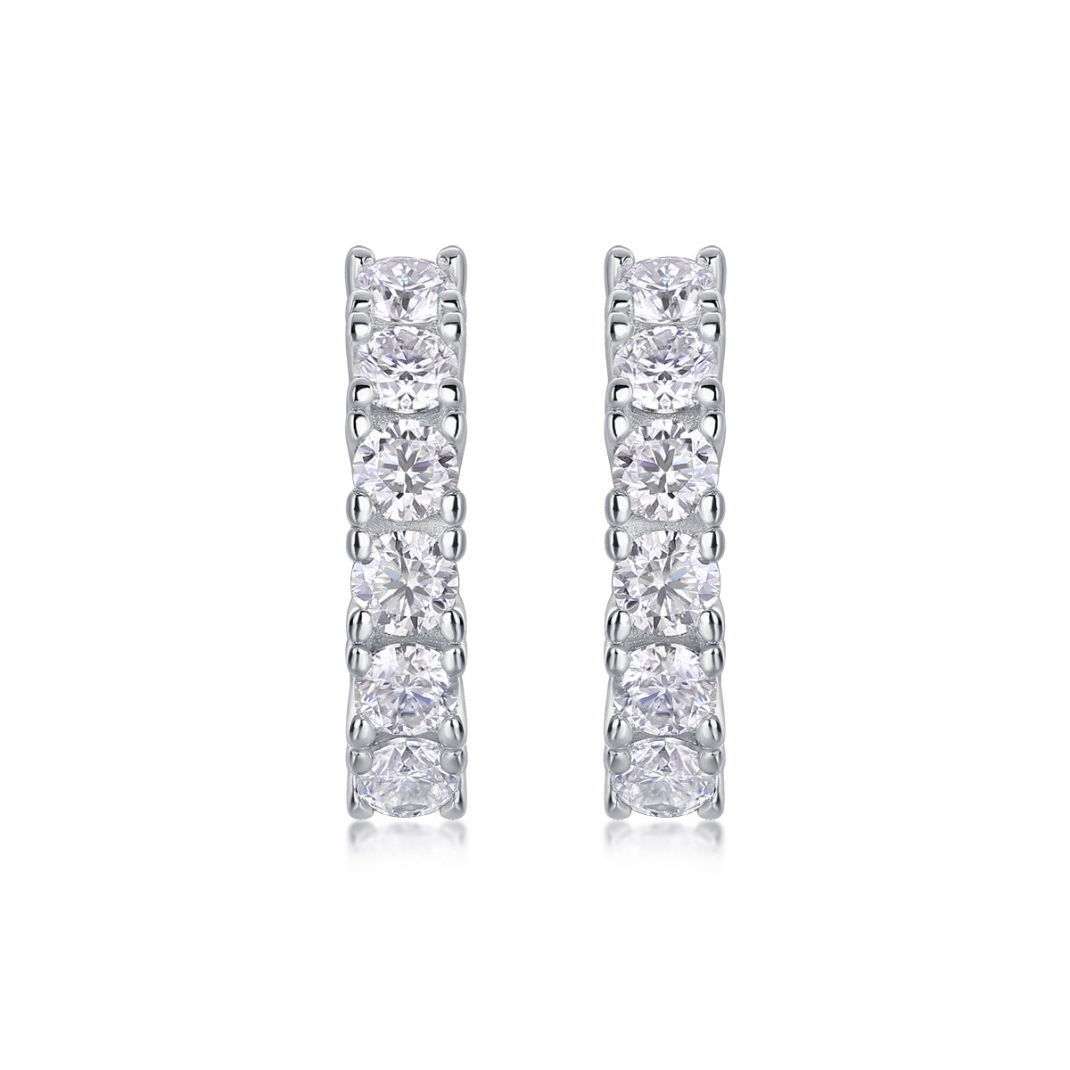 S925 Temperament Classic Style Earrings Niche High Sense Heavy Industry Inlaid Moissanite