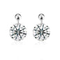 Minimalist Elegant Hypoallergenic Earrings Autumn Winter High-end Versatile Commuting 925 Silver Moissanite Earrings