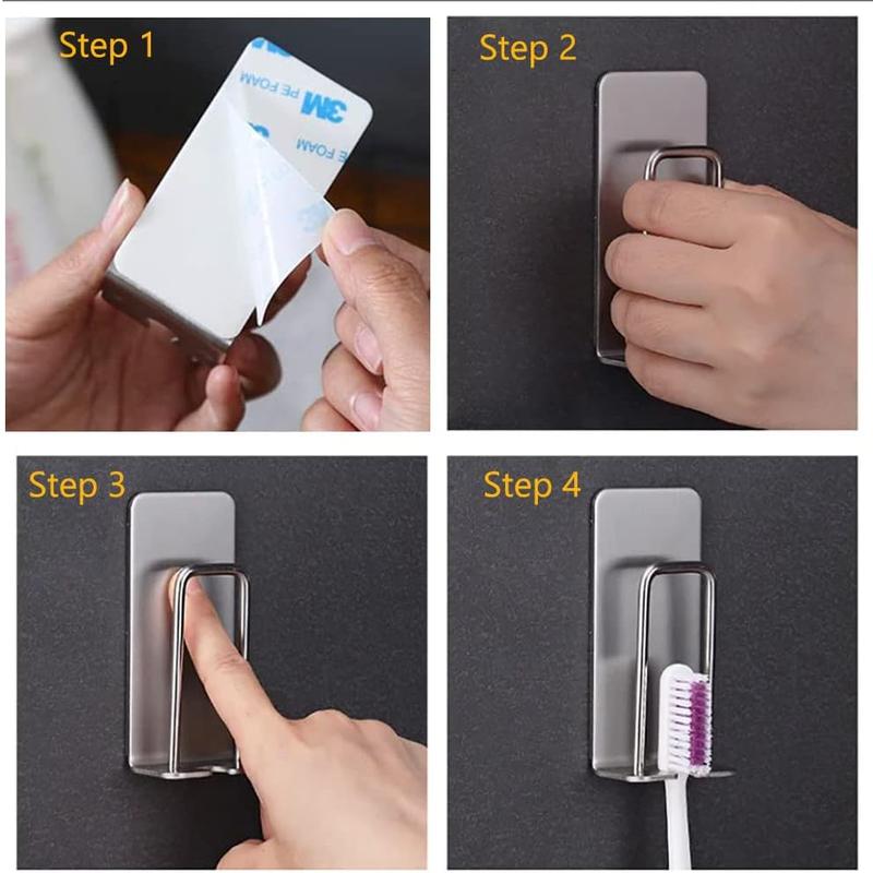 Electric Toothbrush Holders for Bathroom, GIAVGIAV Electric Toothbrush Organizer, Bathrooms Toothbrush Storage for Shower Space-Saving, Mirror Toothbrush Holder Wall Mounted, Stainless Steel 304
