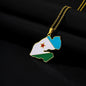 Hot selling creative world maps, national flags, necklaces, pendants,Women and men jewelry,tiktok shop