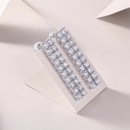 Luxury Moissanite Tassel Earrings for Women High-end S925 Earrings