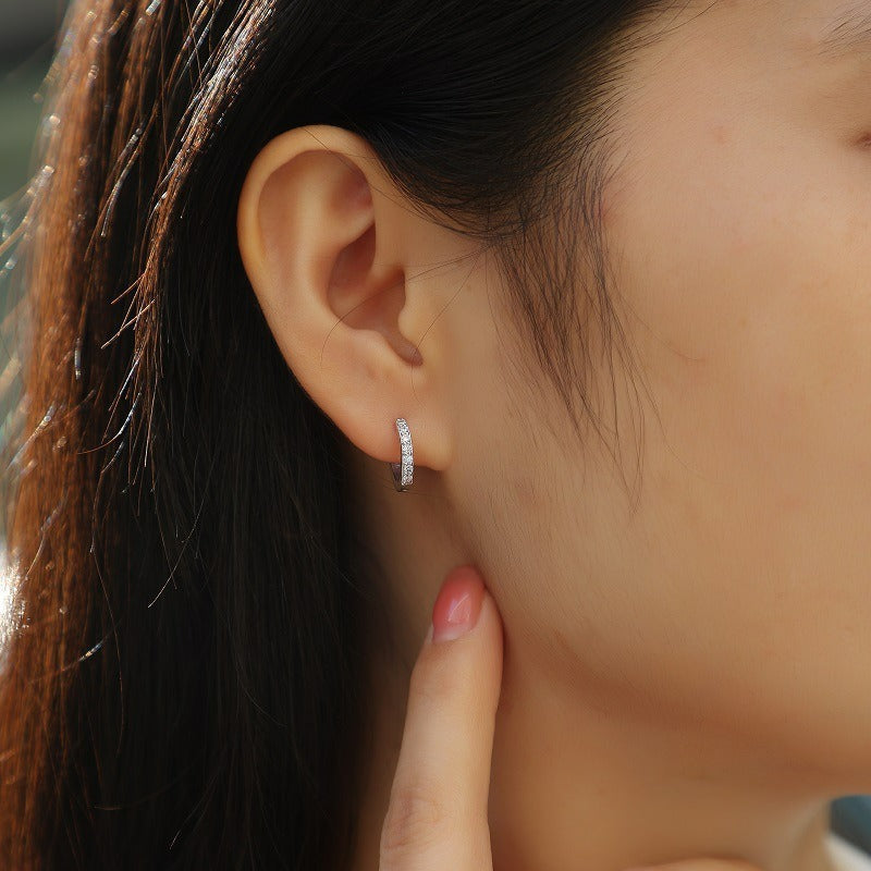 S925 Women's High-End Sweet Commuting Full Diamond Moissanite Earrings