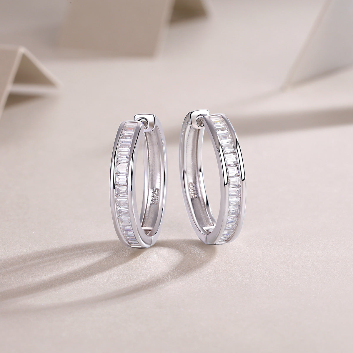 S925 Morning Light Earrings Moissanite Hoop Earrings