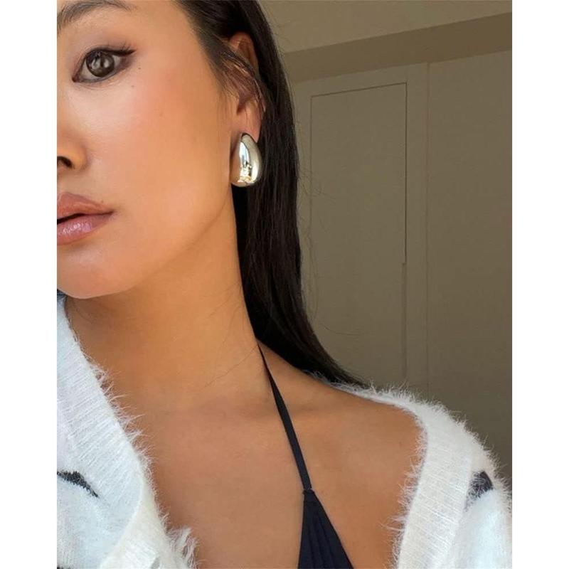 Christmas gifts&specials Waterdrop Chunky Earrings for Women Girls Gift Trendy Hoop Earring Set Women Fashion Jewelry