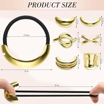 6 PCS Metal Hair Ties, Gold Hair Cuffs Ponytail Cuff Hair Elastic Gold Hair Accessories for Women the original paige poster advent  calendars