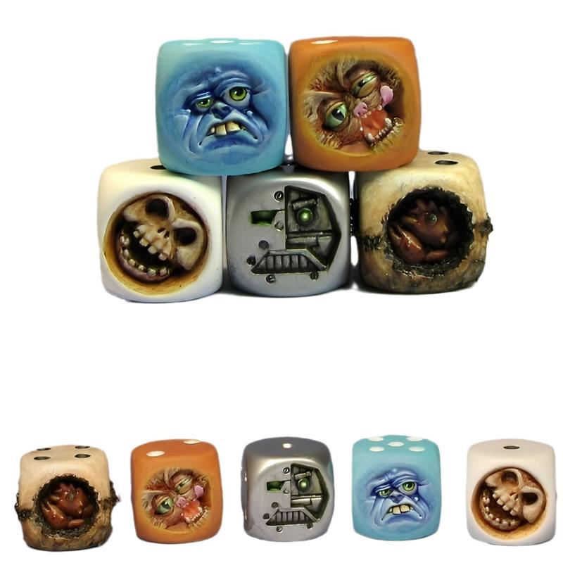 Halloween Demon Dice Toy Desktop Resin Crafts Micro Landscape Ornaments Atmosphere Gift
