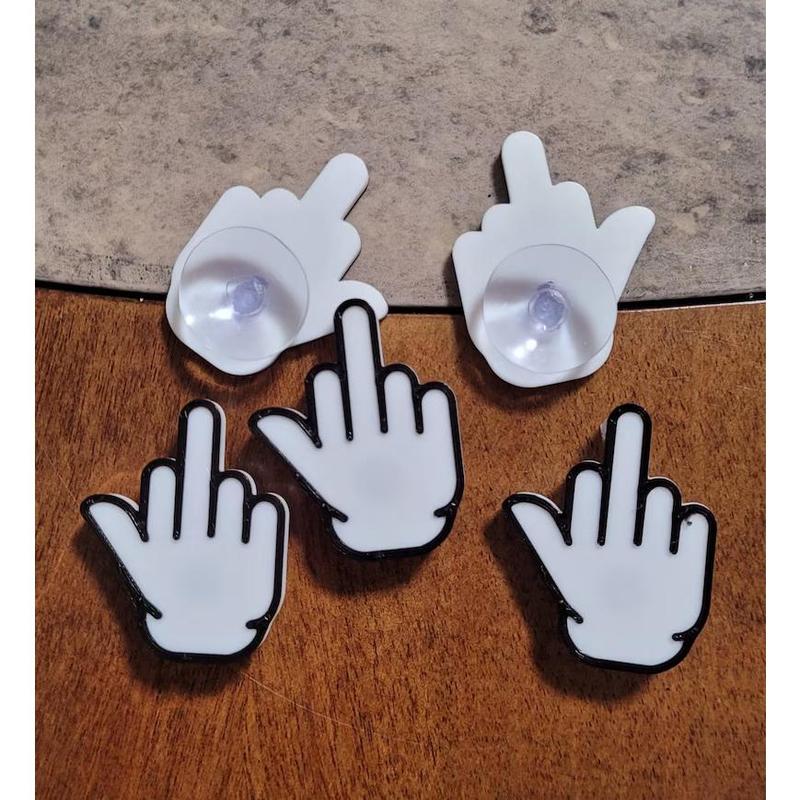 Acrylic Middle Finger Sucker Ornament Prank Small Gift Ornament