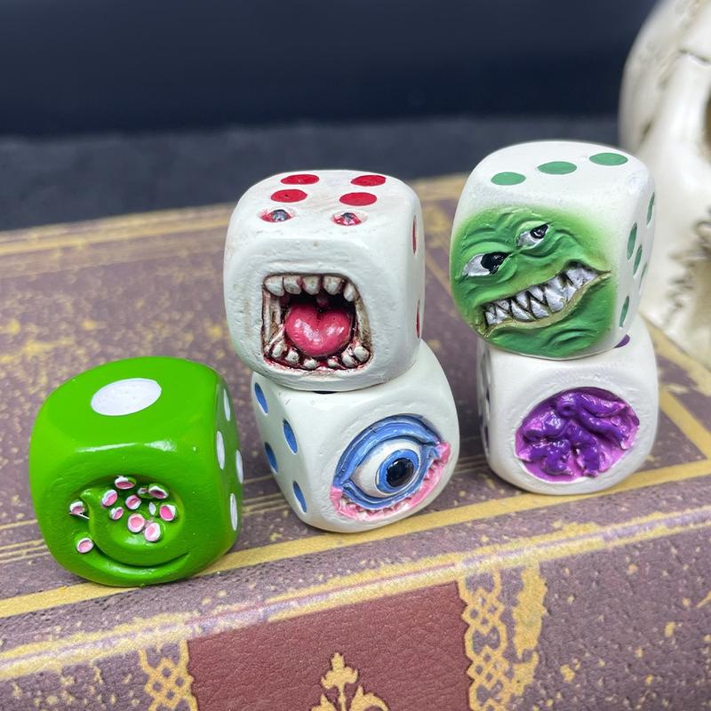Halloween Demon Dice Toy Desktop Resin Crafts Micro Landscape Ornaments Atmosphere Gift