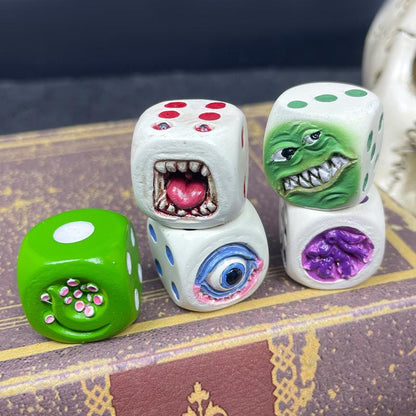 Halloween Demon Dice Toy Desktop Resin Crafts Micro Landscape Ornaments Atmosphere Gift