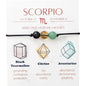 Zodiac Bead Bracelets - 3 Polished Birthstone Crystal Beaded Bracelets - Made of Real & Natural Gemstones, Adjustable 3-9.7” Black Rope - Jewelry for Men, Women, Teens, Kids - 8mm Beads