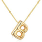 Letter Necklace Balloon Initial Necklaces for Women Girls Dainty Alphabet Pendant   Puffy Name Personalized Jewelry Gift Fashion Personality Jewelry For Girls Plated Gold Bubble Letter Necklace