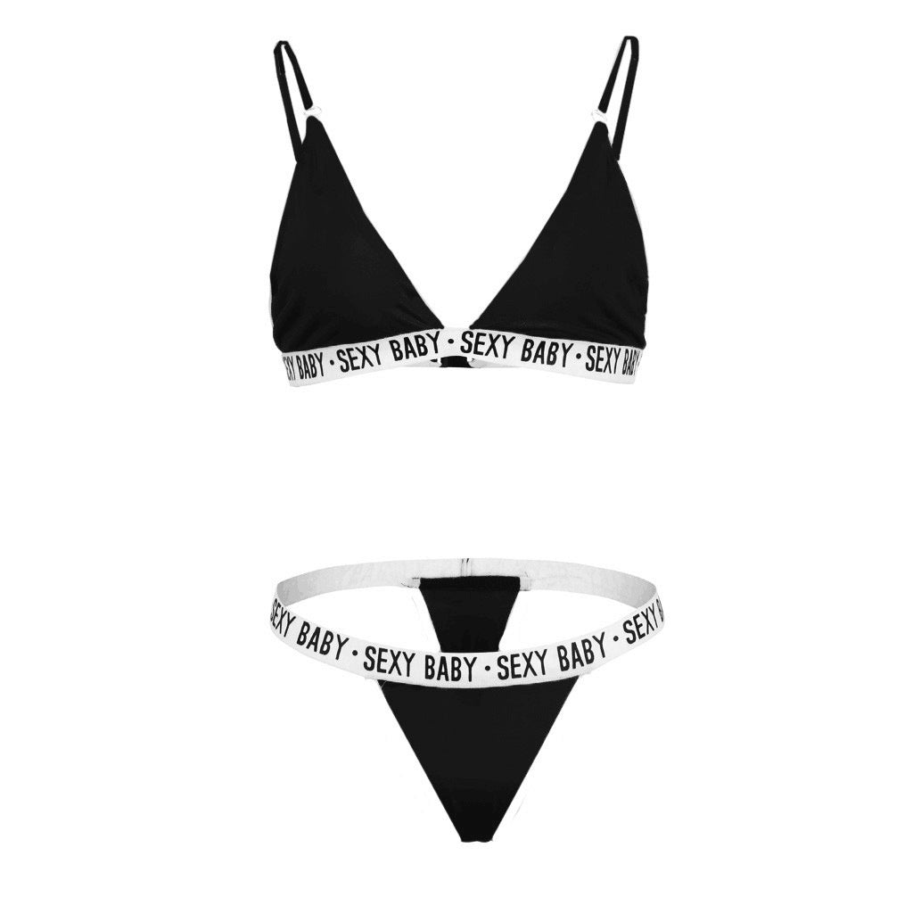 Sexy Bikini Set with Letter Print for Women - Beachwear, Adjustable Straps, Perfect for Summer, Gift for Couples