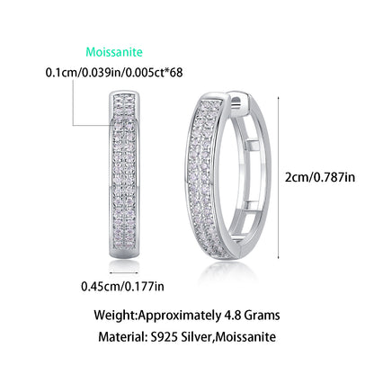 S925 Firefly Light Earrings Moissanite Hoop Earrings