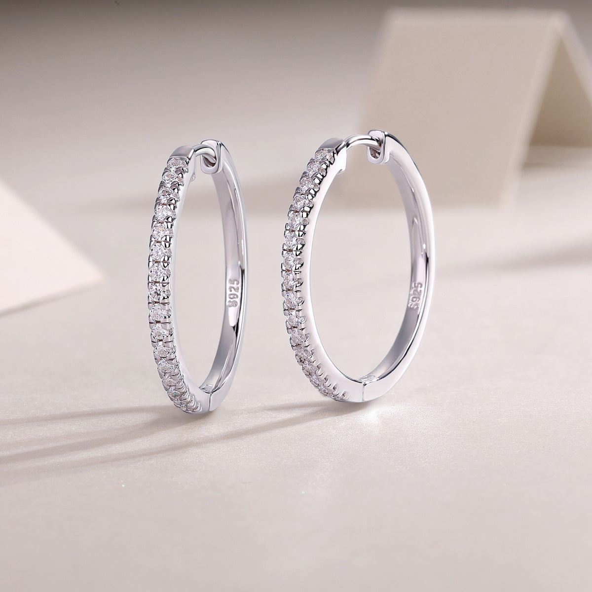 S925 Radiant Light Earrings Moissanite Hoop Earrings