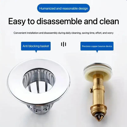 Round Bathroom Drain Stopper, Universal Bathroom Sink Plug, Anti-clog Drain Stopper, Press Type Bath Tub Plug, Bathroom Supplies