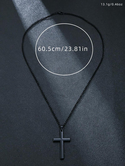 Men's Simple Plain Criss Cross Pendant Necklace, Chic Chain Matching Mexican Necklaces, Street Hip Hop Party Accessories for Men, Fashion Minimalist Necklace for Party, Daily Clothing Decor