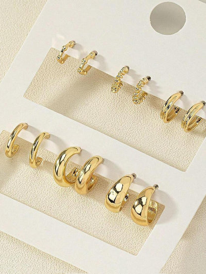 Geometric Design Hoop Earrings, Fall Fashionable Luxury Jewelry for Women & Girls for Party, Daily Clothing Decor, for Birthday Gift Back To School, Fall Outfits, Fall Freshness Fall Sets