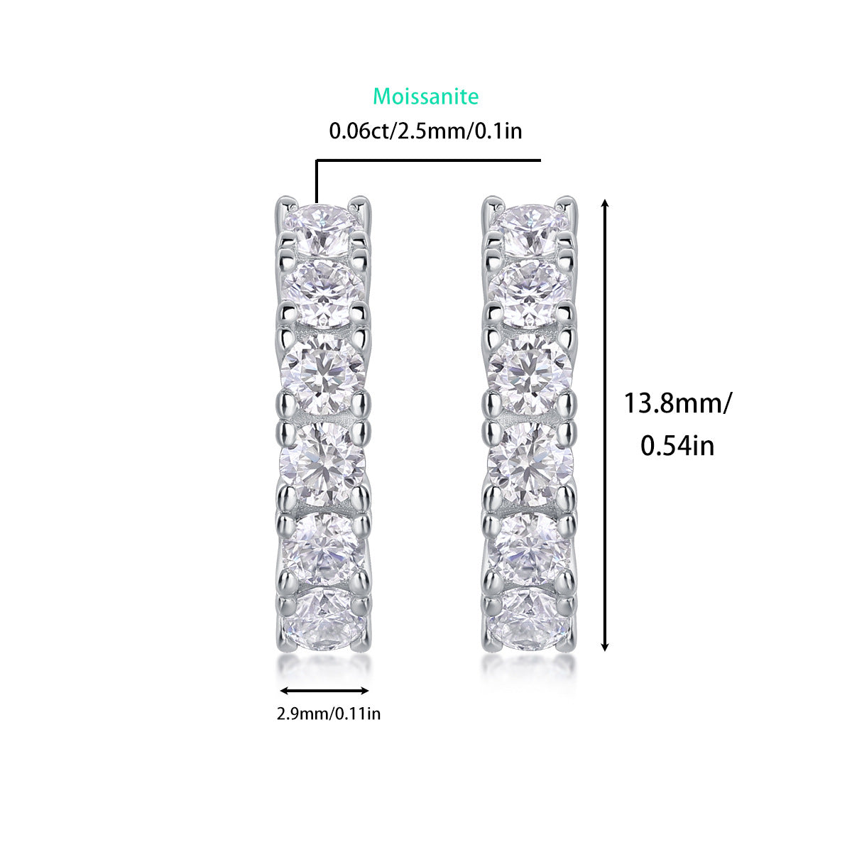 S925 Temperament Classic Style Earrings Niche High Sense Heavy Industry Inlaid Moissanite