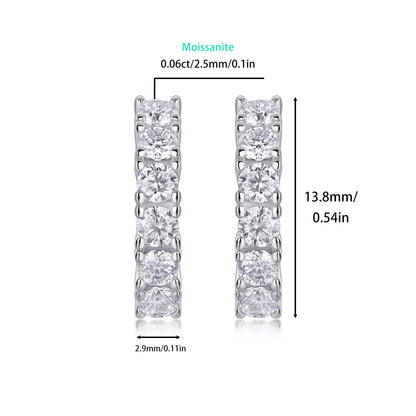 S925 Temperament Classic Style Earrings Niche High Sense Heavy Industry Inlaid Moissanite