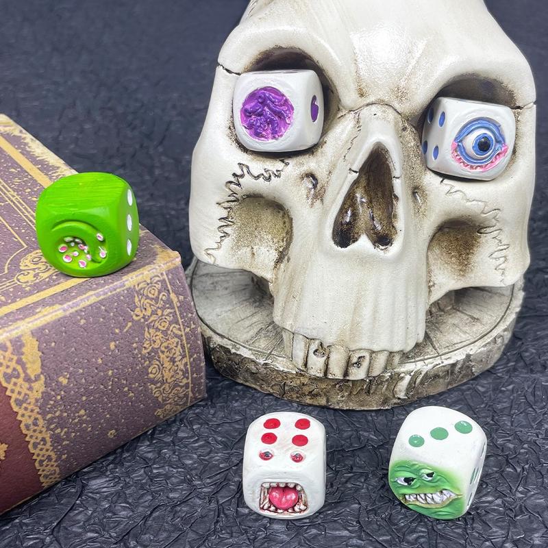 Halloween Demon Dice Toy Desktop Resin Crafts Micro Landscape Ornaments Atmosphere Gift