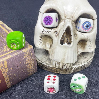 Halloween Demon Dice Toy Desktop Resin Crafts Micro Landscape Ornaments Atmosphere Gift