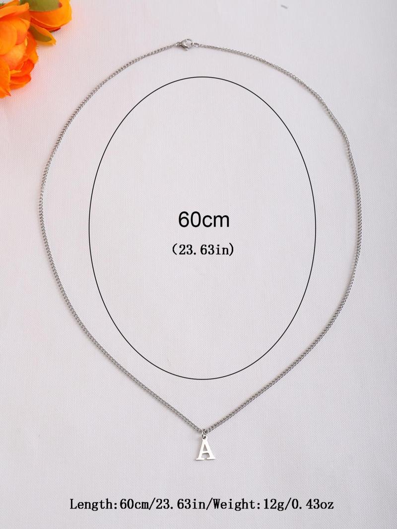 Street Trend Minimalist Pendant Letter Necklace As Gift for Boyfriend, Summer Casual All-match Matching Mexican Necklaces for Boys, Classic Fashion Goth Jewelry Accessories for Men