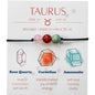 Zodiac Bead Bracelets - 3 Polished Birthstone Crystal Beaded Bracelets - Made of Real & Natural Gemstones, Adjustable 3-9.7” Black Rope - Jewelry for Men, Women, Teens, Kids - 8mm Beads