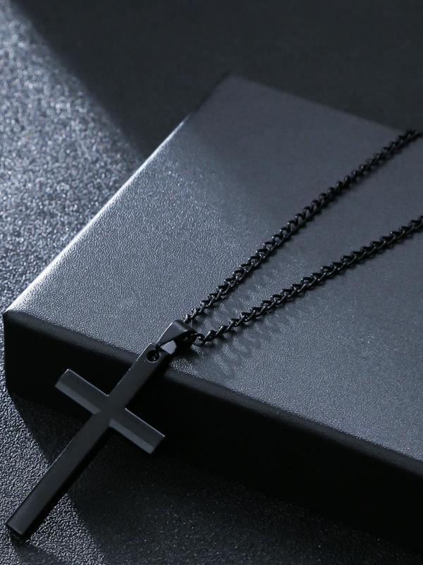 Men's Simple Plain Criss Cross Pendant Necklace, Chic Chain Matching Mexican Necklaces, Street Hip Hop Party Accessories for Men, Fashion Minimalist Necklace for Party, Daily Clothing Decor