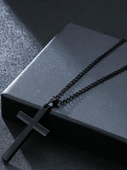 Men's Simple Plain Criss Cross Pendant Necklace, Chic Chain Matching Mexican Necklaces, Street Hip Hop Party Accessories for Men, Fashion Minimalist Necklace for Party, Daily Clothing Decor