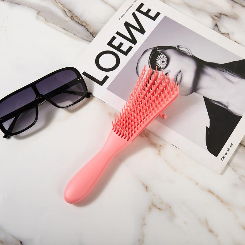 Eight-Claw Comb Hair Massage Straight Comb Shampoo and Smooth Hair Eight-Claw Vent Comb Tied-up Hair Modeling Big Curved Comb Haircare Heatless