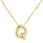 Letter Necklace Balloon Initial Necklaces for Women Girls Dainty Alphabet Pendant   Puffy Name Personalized Jewelry Gift Fashion Personality Jewelry For Girls Plated Gold Bubble Letter Necklace