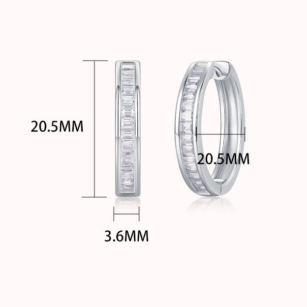S925 Morning Light Earrings Moissanite Hoop Earrings
