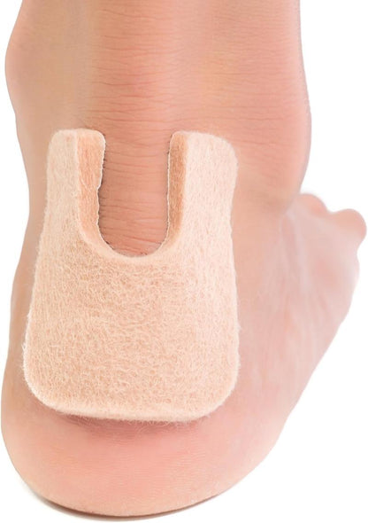 U-Shaped Felt Callus Pads | Protect Calluses from Rubbing on Shoes | Reduce Foot and Heel Pain | Pack of 24 | 1/8" Self-Stick Pedi Cushions