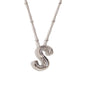 Letter Necklace Balloon Initial Necklaces for Women Girls Dainty Alphabet Pendant   Puffy Name Personalized Jewelry Gift Fashion Personality Jewelry For Girls Plated Gold Bubble Letter Necklace