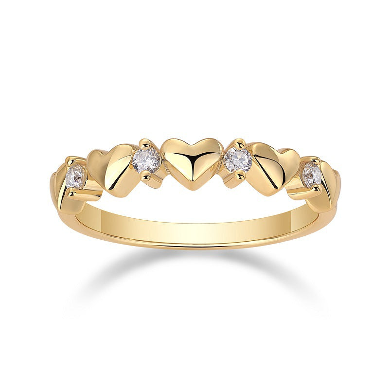 S925 Silver Plating Golden Ring New Moissanite Ring