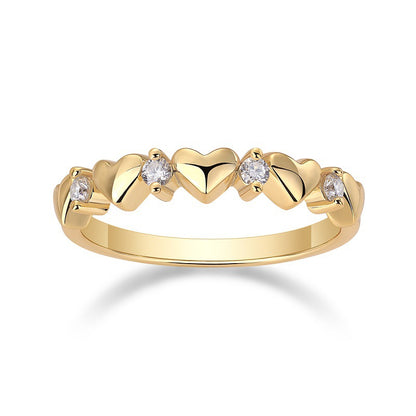 S925 Silver Plating Golden Ring New Moissanite Ring