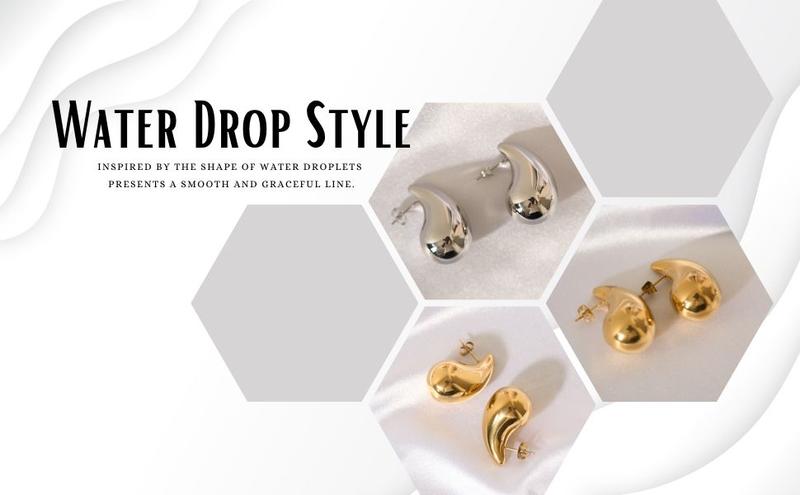 Christmas gifts&specials Waterdrop Chunky Earrings for Women Girls Gift Trendy Hoop Earring Set Women Fashion Jewelry