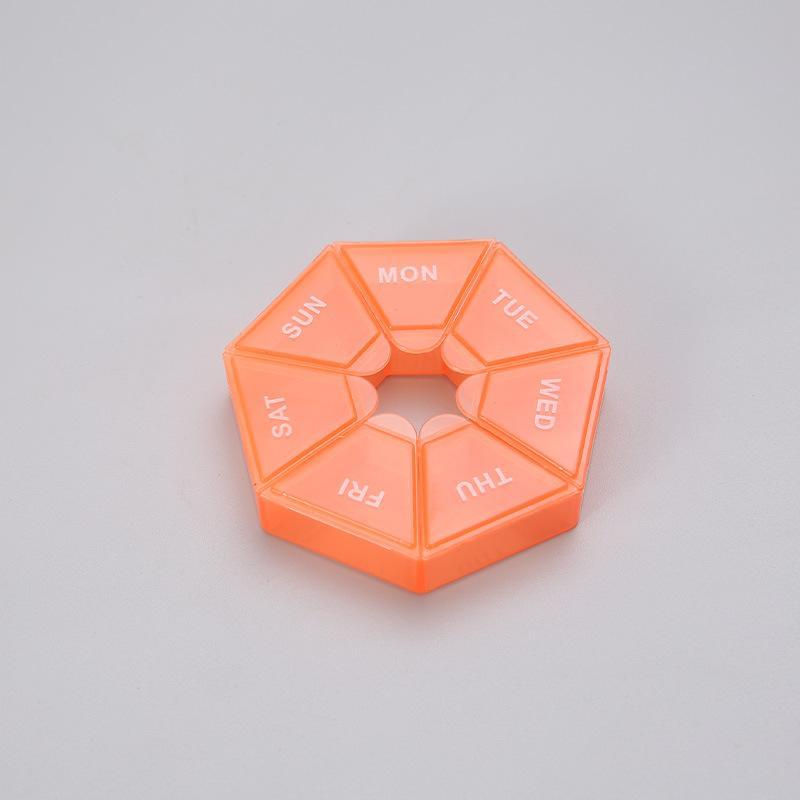 7-compartment Pill Box, 1 Count Random Color Mini Portable Pill Container, One-week Pill Box for Travel, Medicine Organizer, Travel Accessories